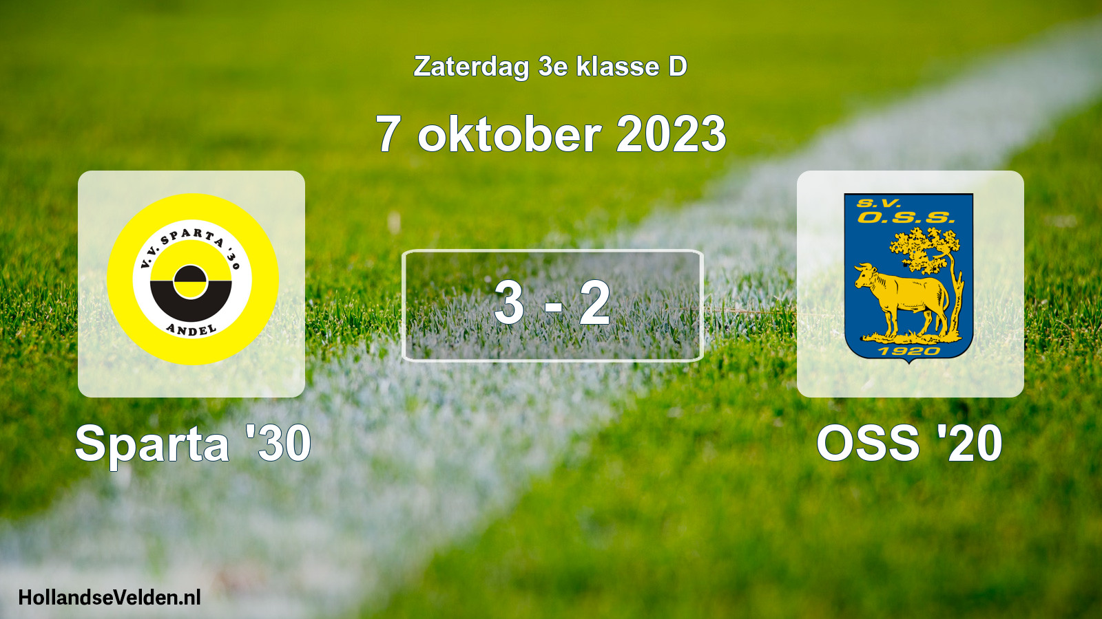 Total number of matches played: Sparta '30 - OSS '20 3 - 2 (7 October 2023)