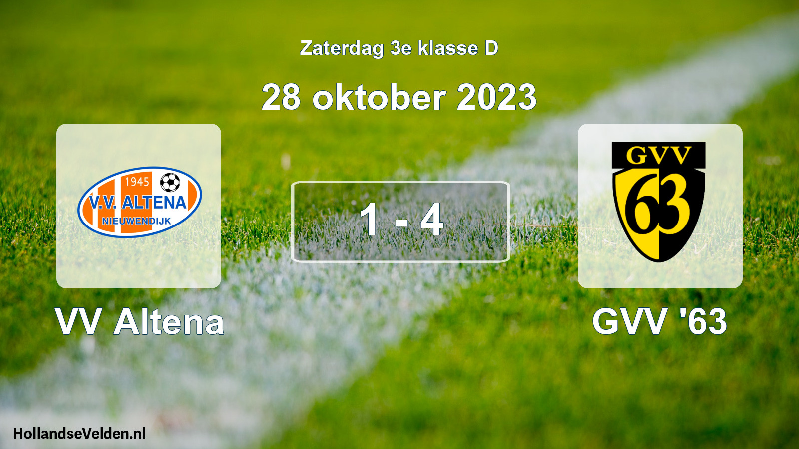Total number of matches played: VV Altena - GVV '63 1 - 4 (28 October 2023)