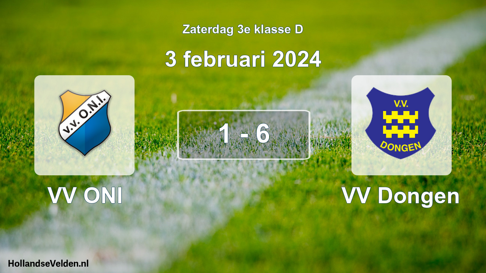 Total number of matches played: VV ONI - VV Dongen 1 - 6 (3 February 2024)