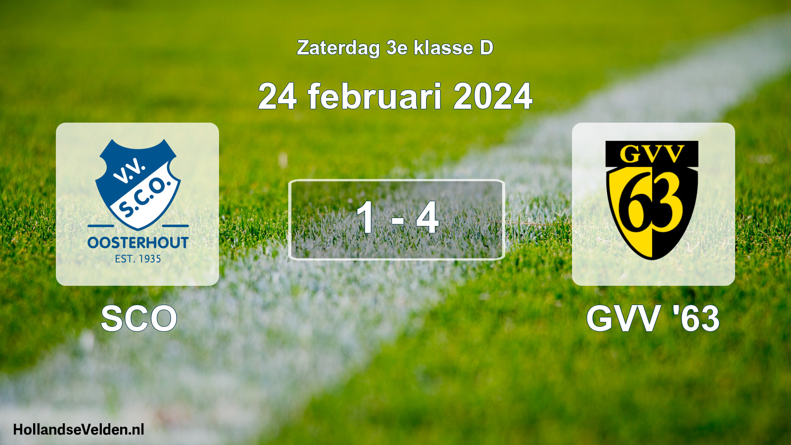 Total number of matches played: SCO - GVV '63 1 - 4 (24 February 2024)