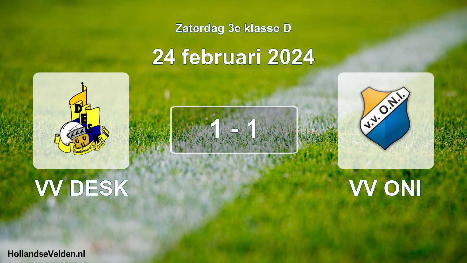 Total number of matches played: VV DESK - VV ONI 1 - 1 (24 February 2024)