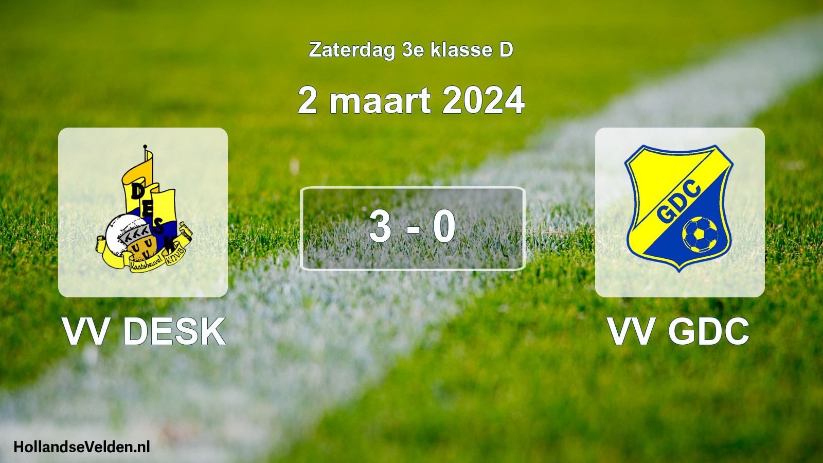 Total number of matches played: VV DESK - VV GDC 3 - 0 (2 March 2024)