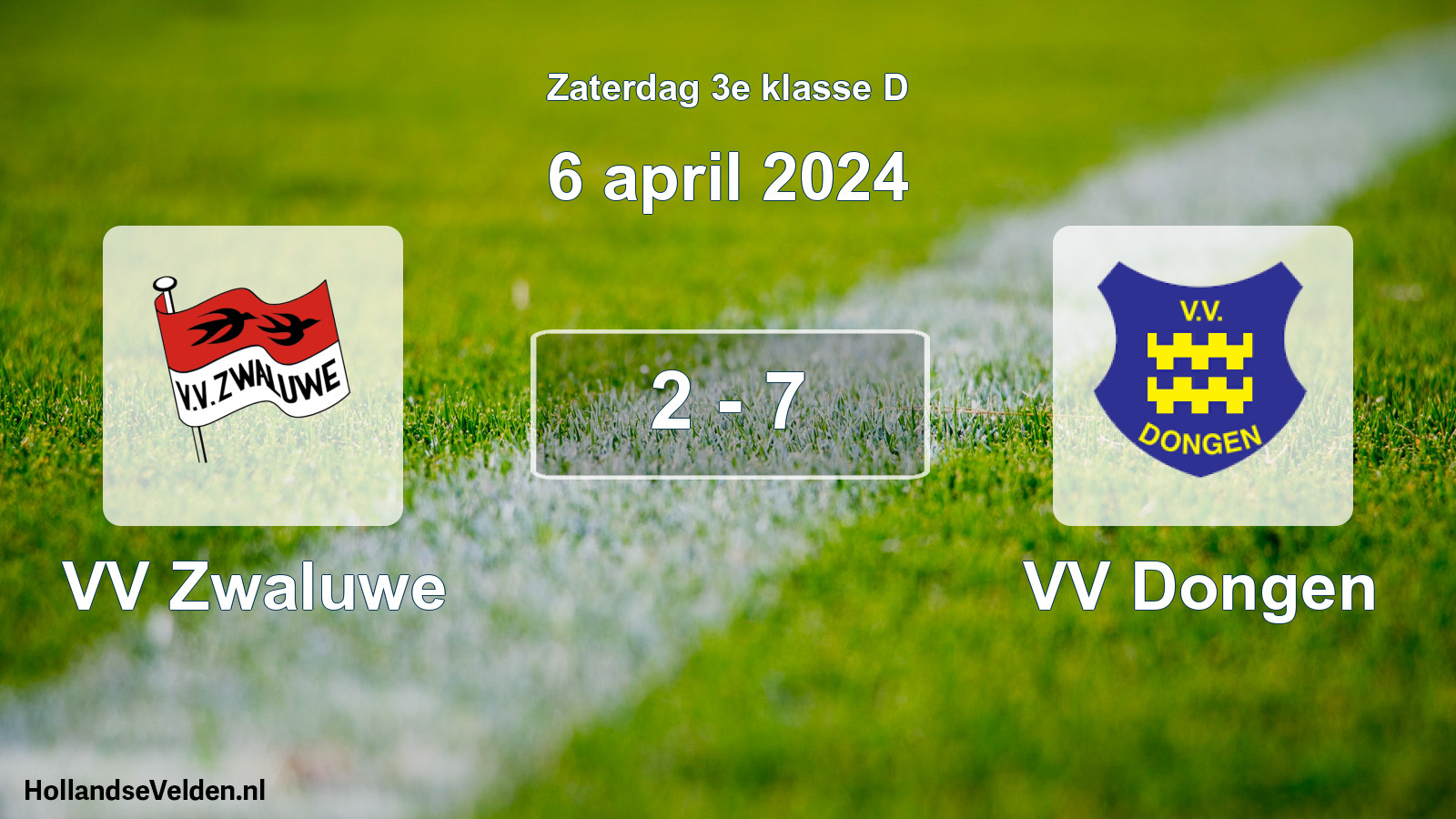 Total number of matches played: VV Zwaluwe - VV Dongen 2 - 7 (6 April 2024)