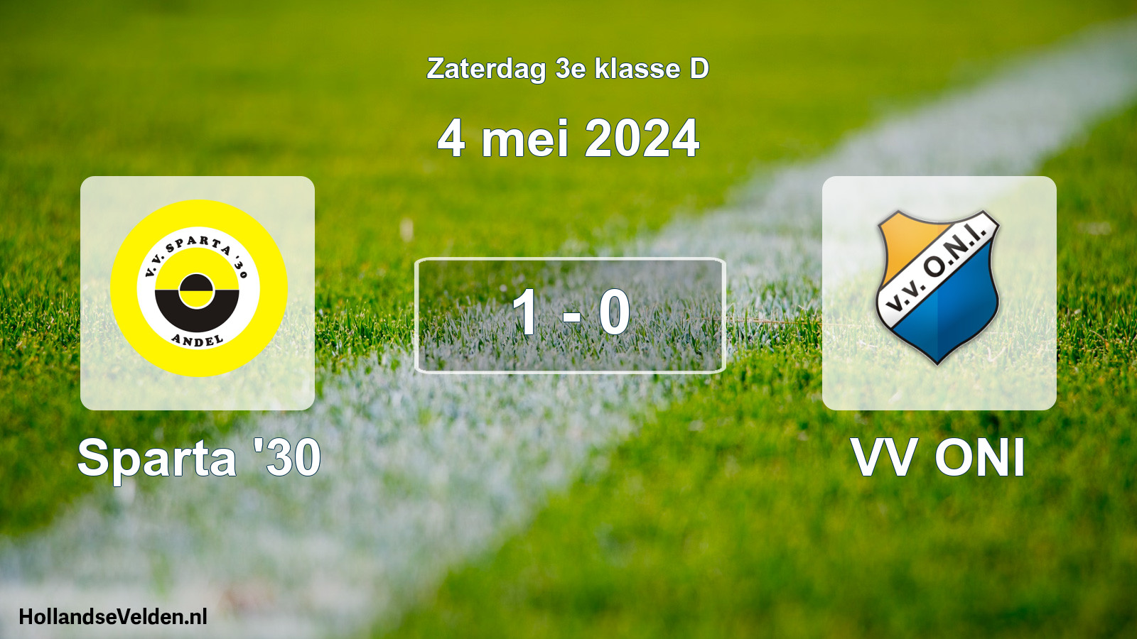 Total number of matches played: Sparta '30 - VV ONI 1 - 0 (4 May 2024)