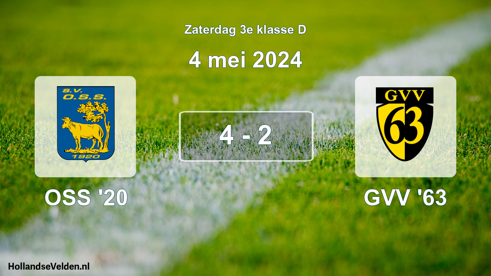 Total number of matches played: OSS '20 - GVV '63 4 - 2 (4 May 2024)