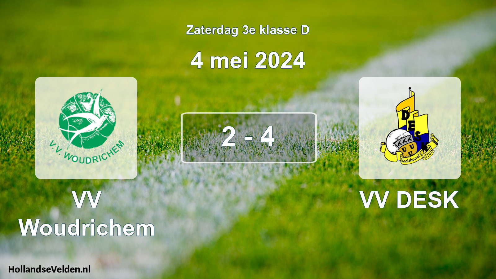 Total number of matches played: VV Woudrichem - VV DESK 2 - 4 (4 May 2024)