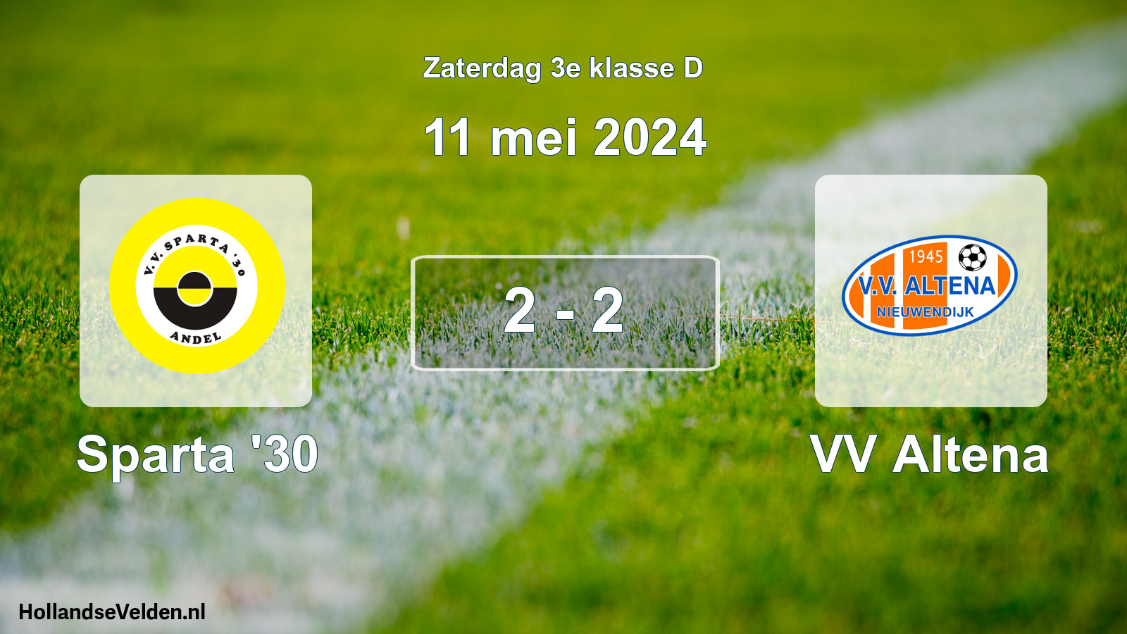 Total number of matches played: Sparta '30 - VV Altena 2 - 2 (11 May 2024)