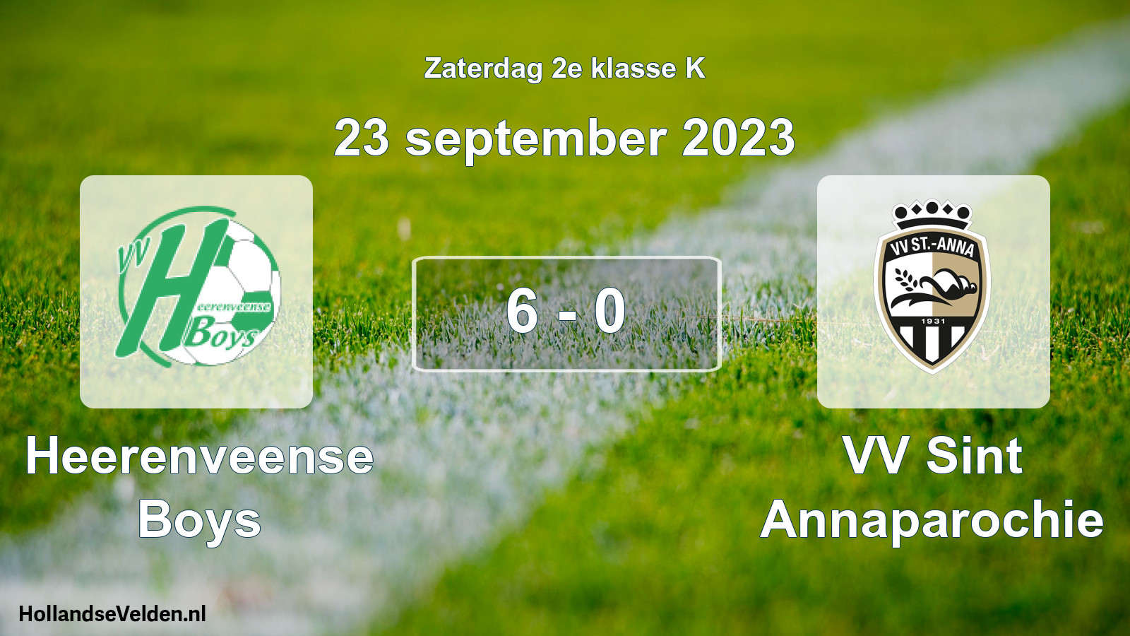 Total number of matches played: Heerenveense Boys - VV Sint Annaparochie 6 - 0 (23 September 2023)
