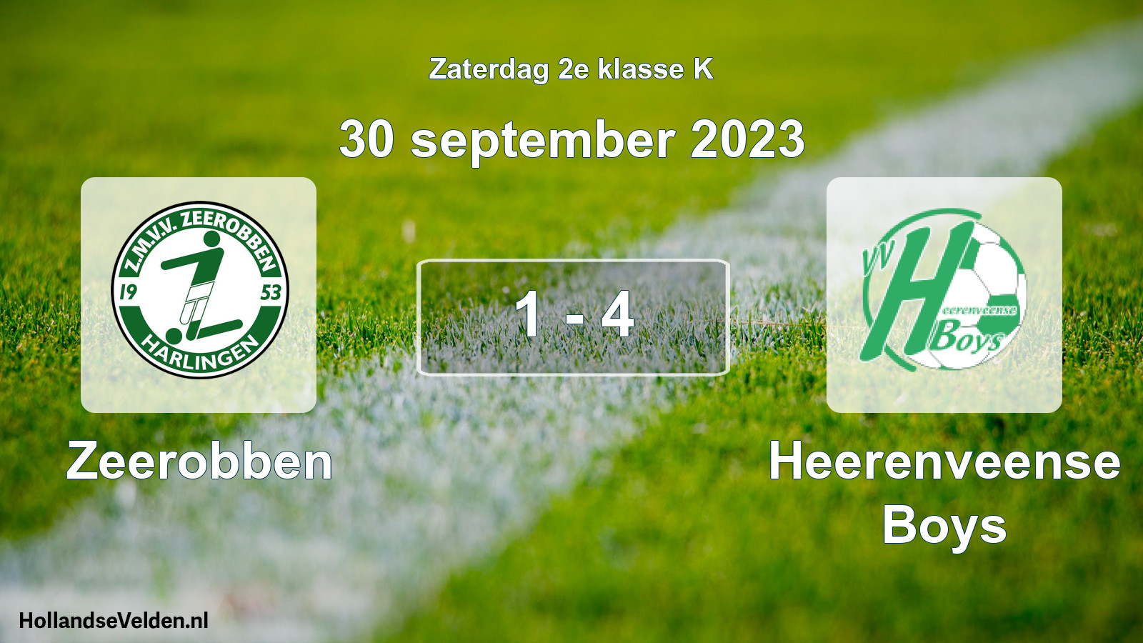 Total number of matches played: Zeerobben - Heerenveense Boys 1 - 4 (30 September 2023)