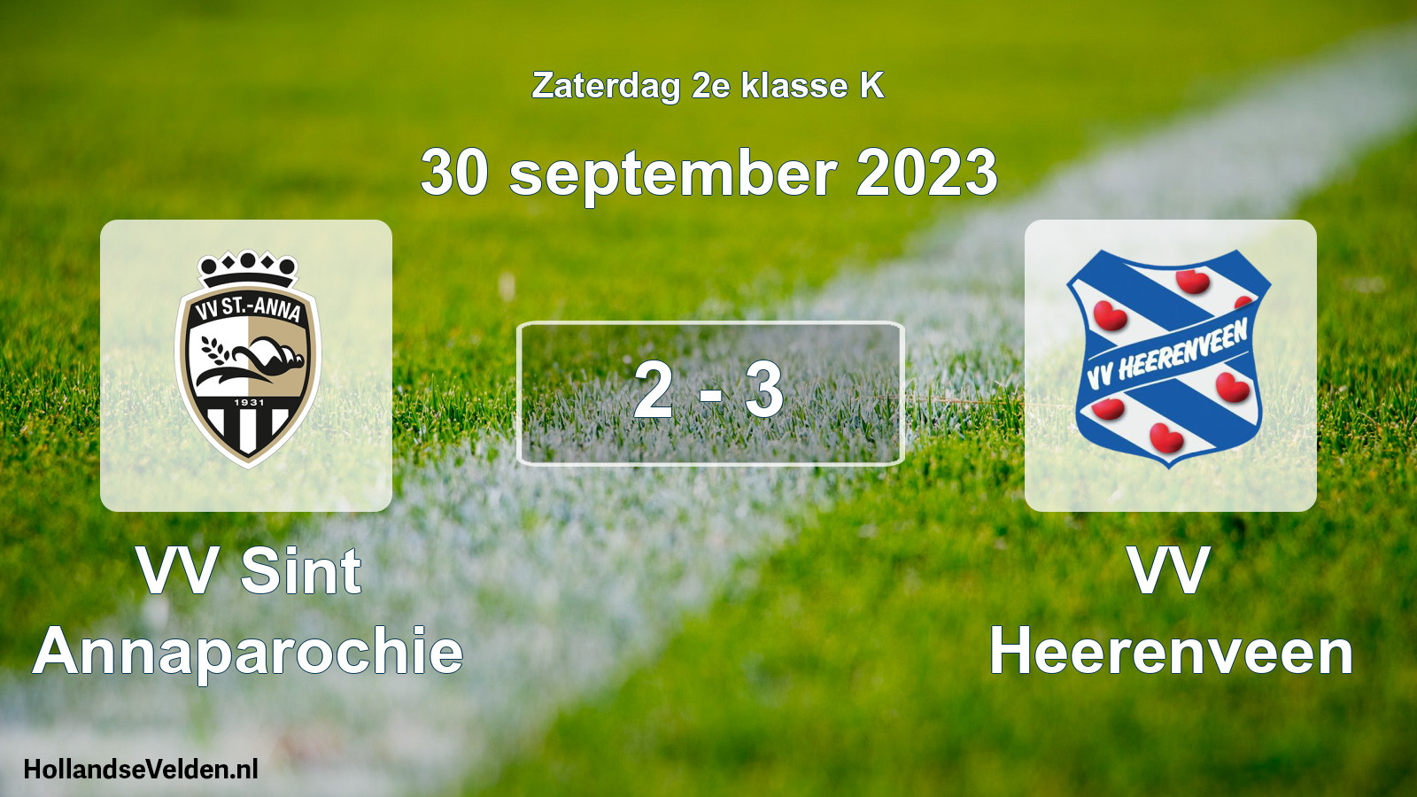 Total number of matches played: VV Sint Annaparochie - VV Heerenveen 2 - 3 (30 September 2023)