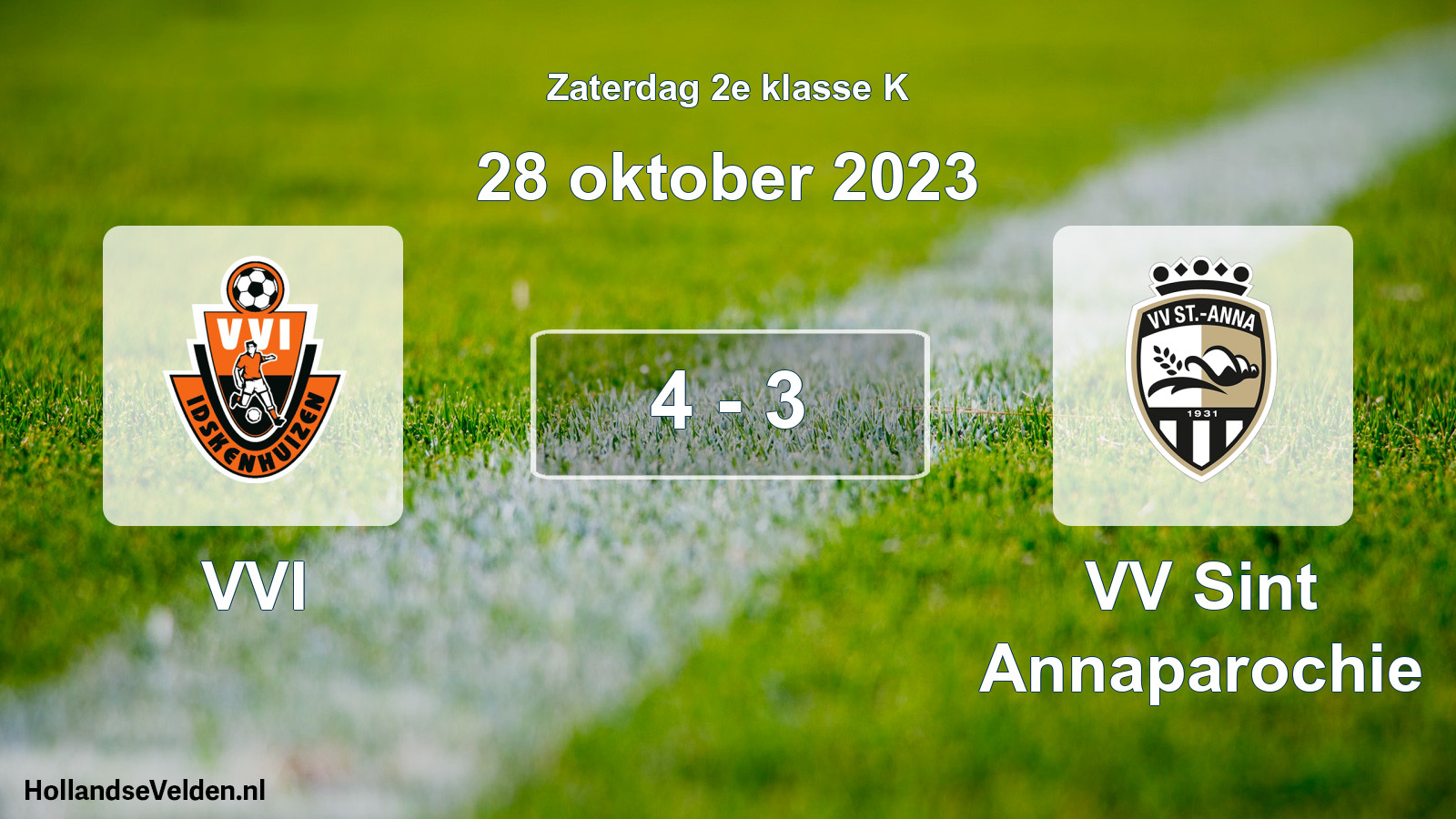 Total number of matches played: VVI - VV Sint Annaparochie 4 - 3 (28 October 2023)