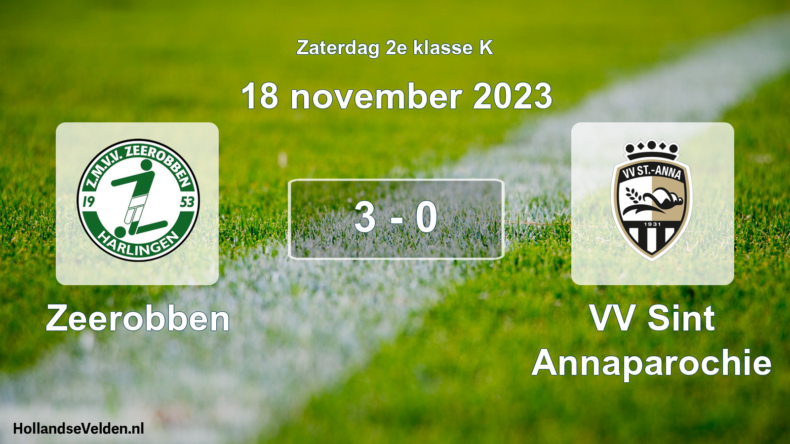 Total number of matches played: Zeerobben - VV Sint Annaparochie 3 - 0 (18 November 2023)