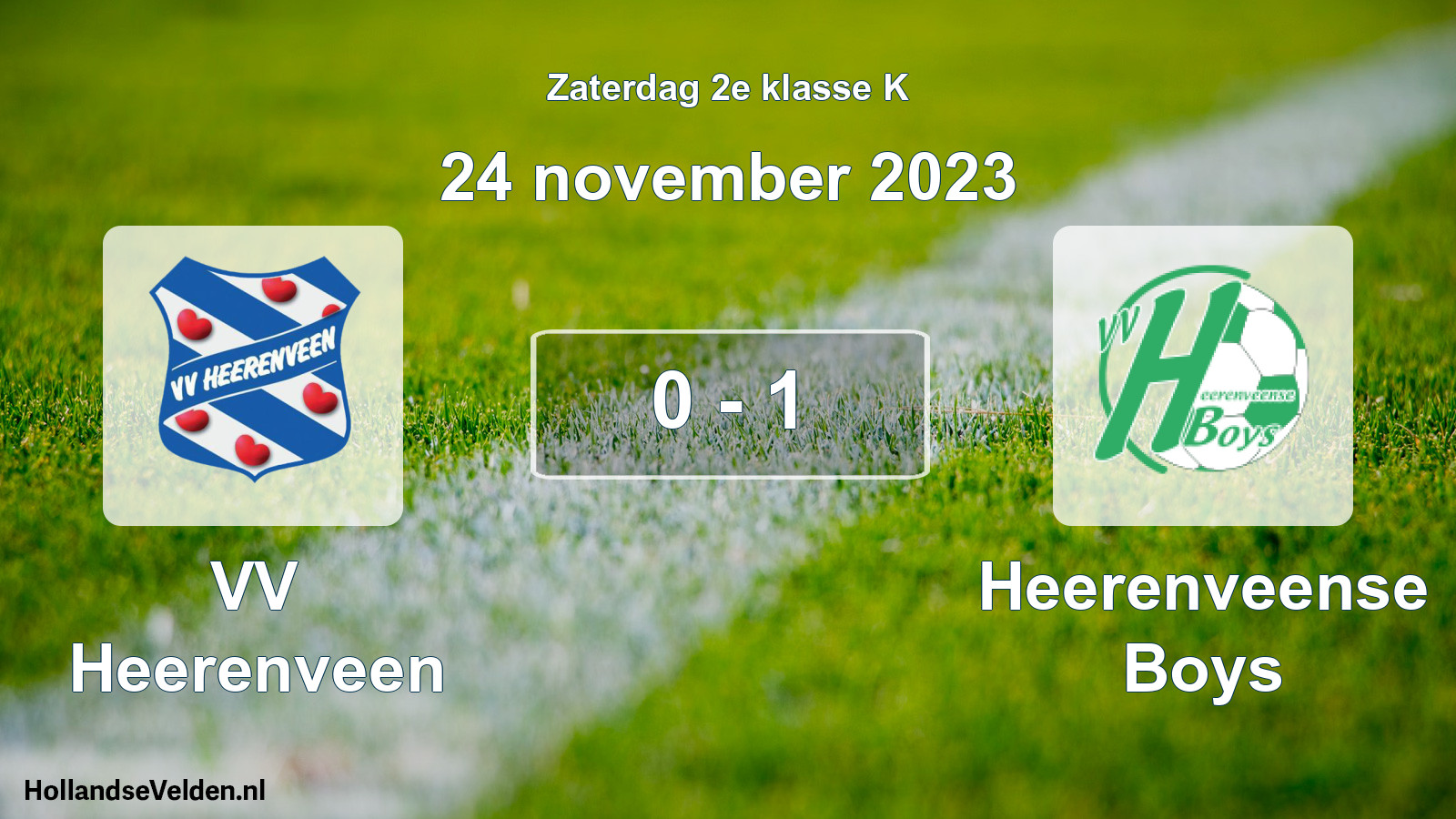 Total number of matches played: VV Heerenveen - Heerenveense Boys 0 - 1 (24 November 2023)