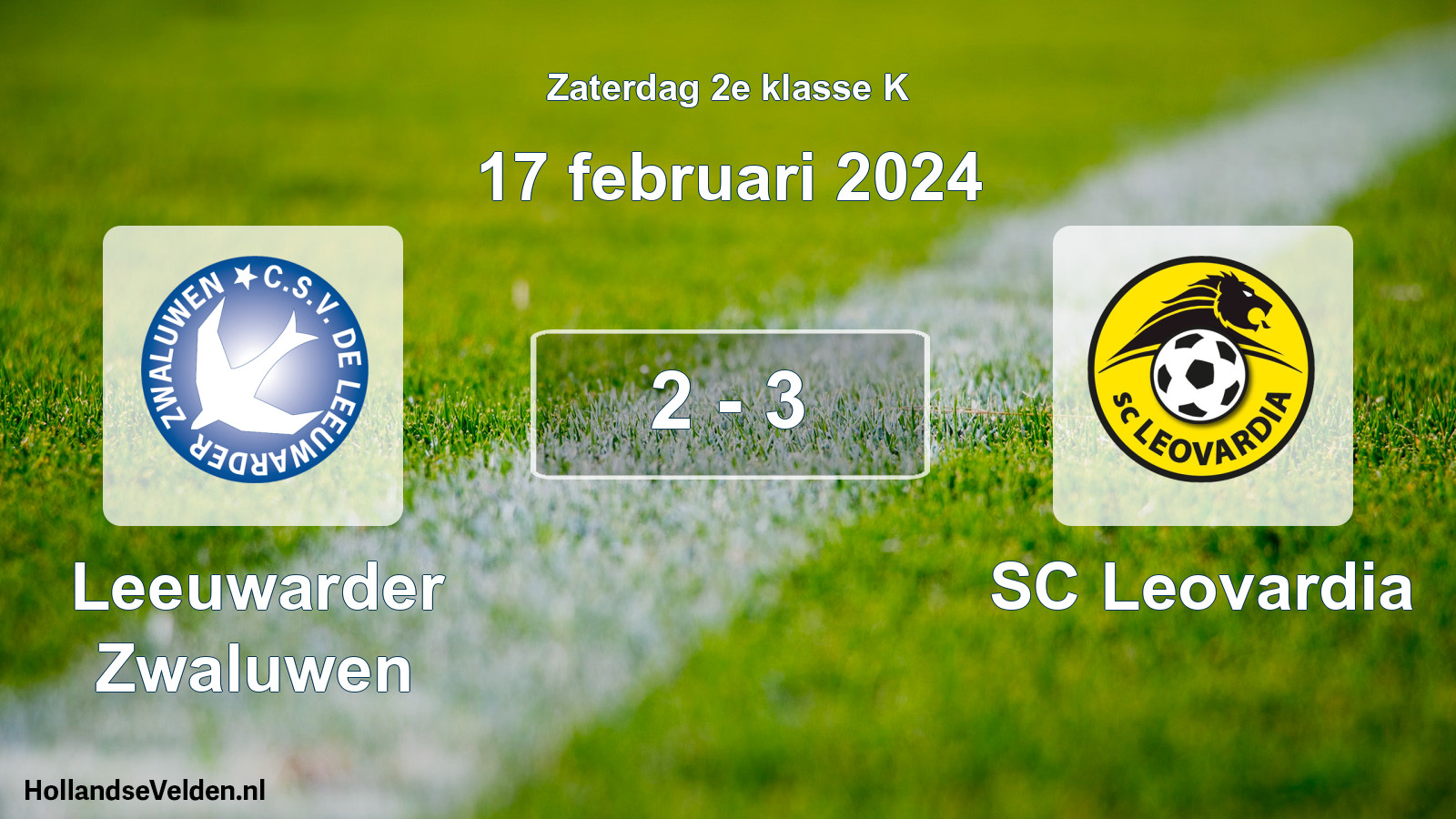 Total number of matches played: Leeuwarder Zwaluwen - SC Leovardia 2 - 3 (17 February 2024)