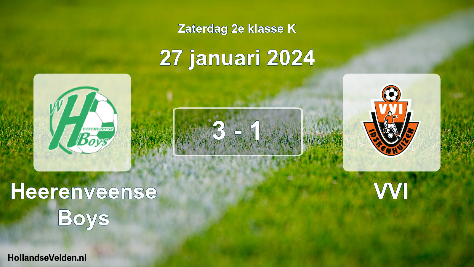 Total number of matches played: Heerenveense Boys - VVI 3 - 1 (27 January 2024)