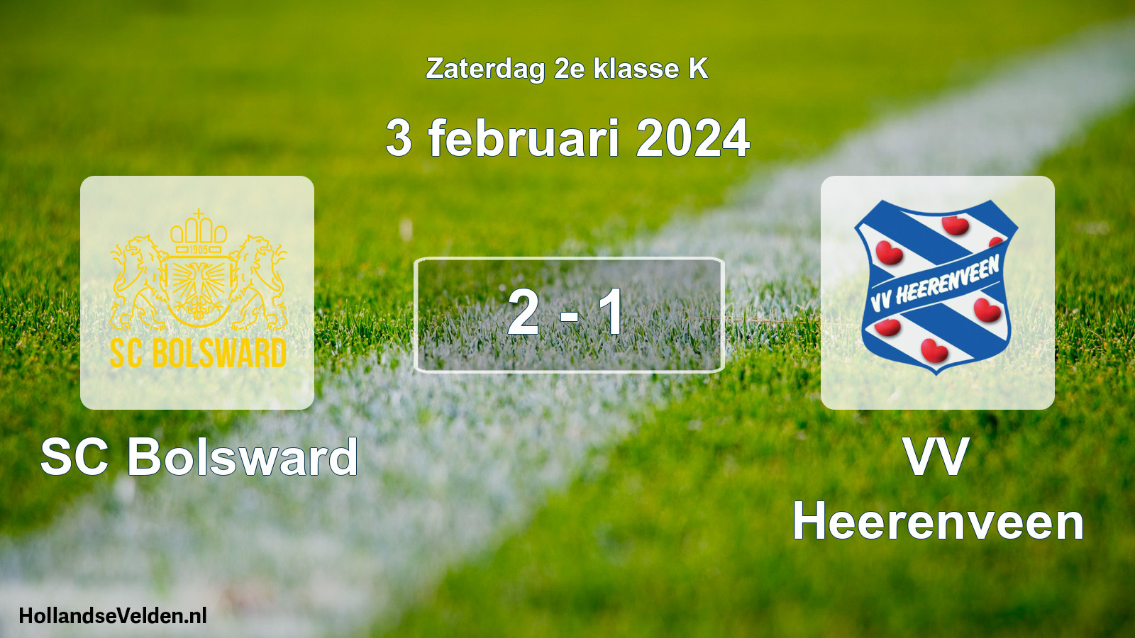 Total number of matches played: SC Bolsward - VV Heerenveen 2 - 1 (3 February 2024)