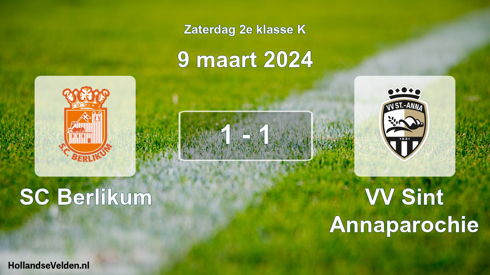 Total number of matches played: SC Berlikum - VV Sint Annaparochie 1 - 1 (9 March 2024)
