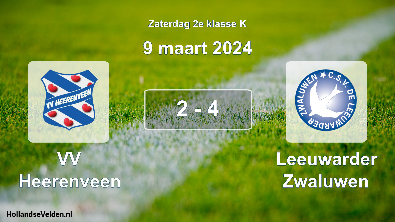 Total number of matches played: VV Heerenveen - Leeuwarder Zwaluwen 2 - 4 (9 March 2024)
