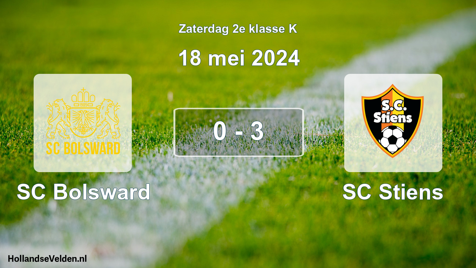 Total number of matches played: SC Bolsward - SC Stiens 0 - 3 (18 May 2024)
