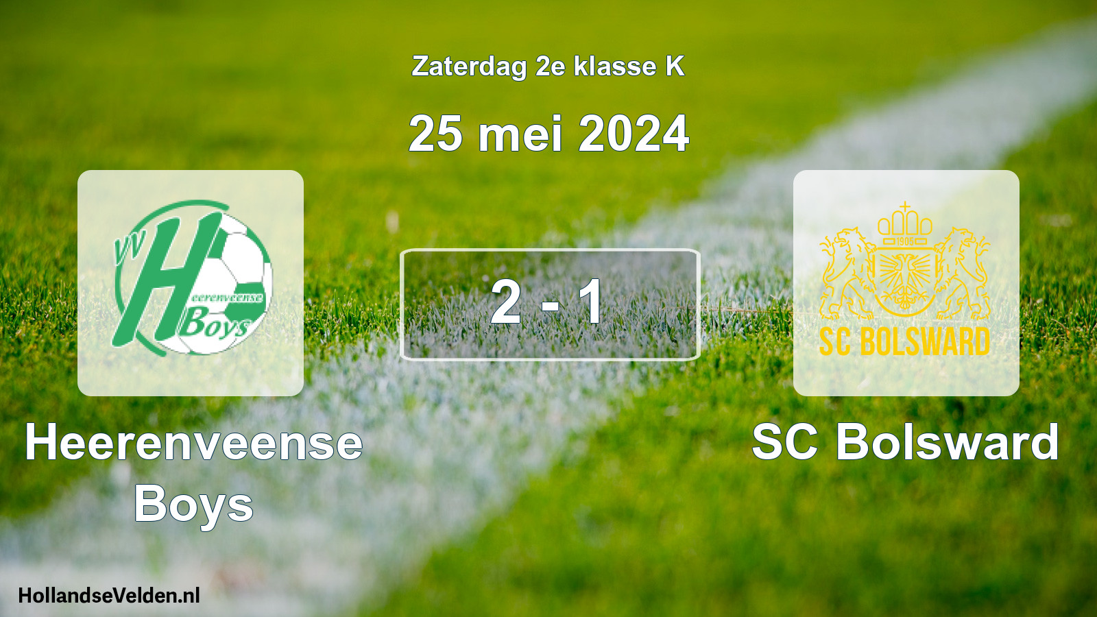 Total number of matches played: Heerenveense Boys - SC Bolsward 2 - 1 (25 May 2024)