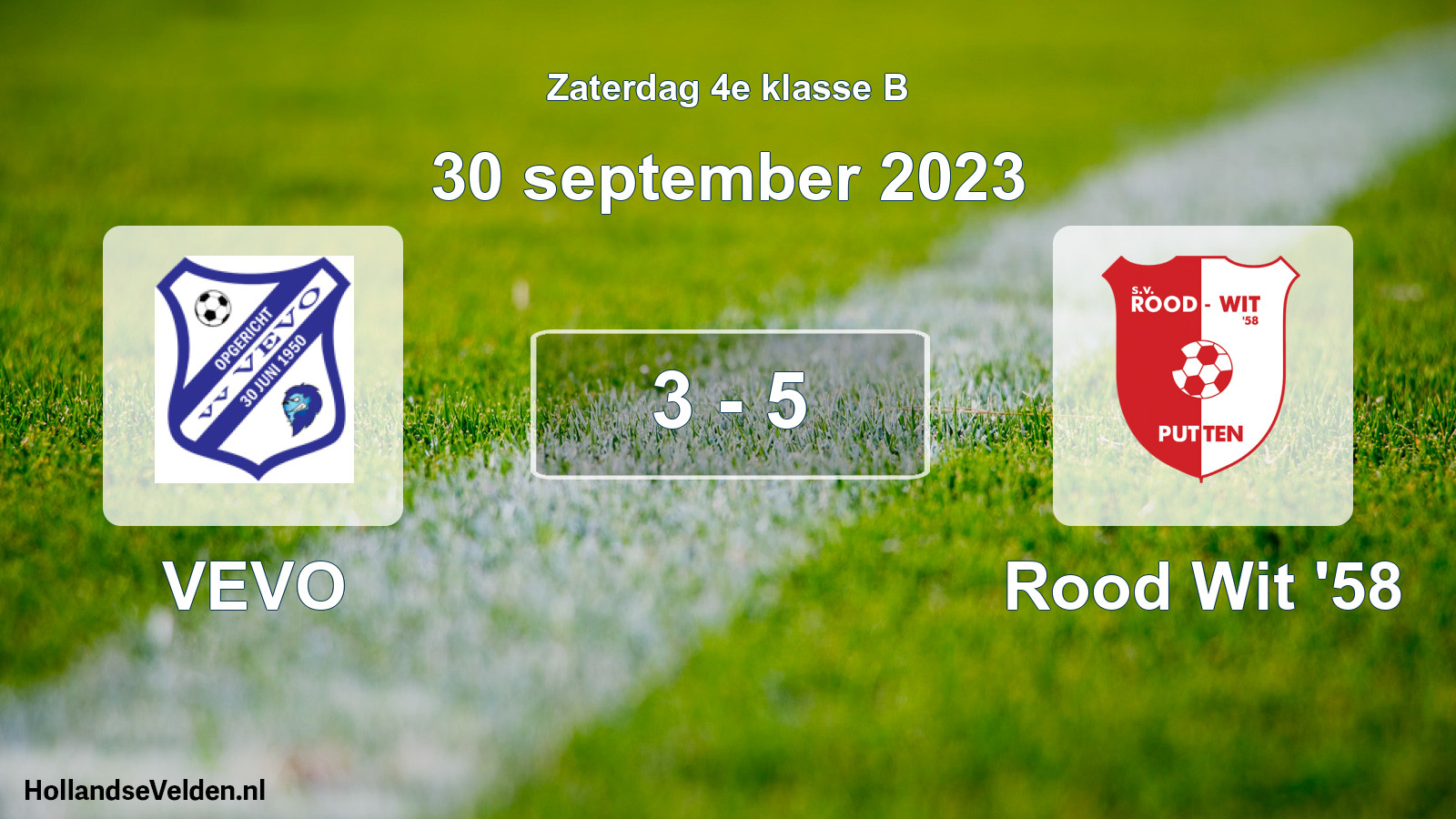 Total number of matches played: VEVO - Rood Wit '58 3 - 5 (30 September 2023)