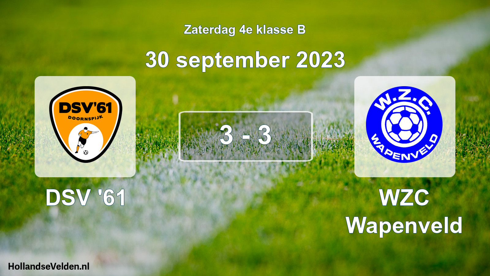 Total number of matches played: DSV '61 - WZC Wapenveld 3 - 3 (30 September 2023)