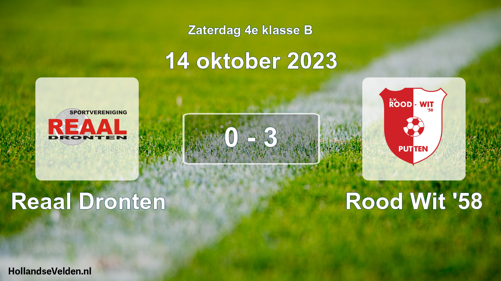 Total number of matches played: Reaal Dronten - Rood Wit '58 0 - 3 (14 October 2023)