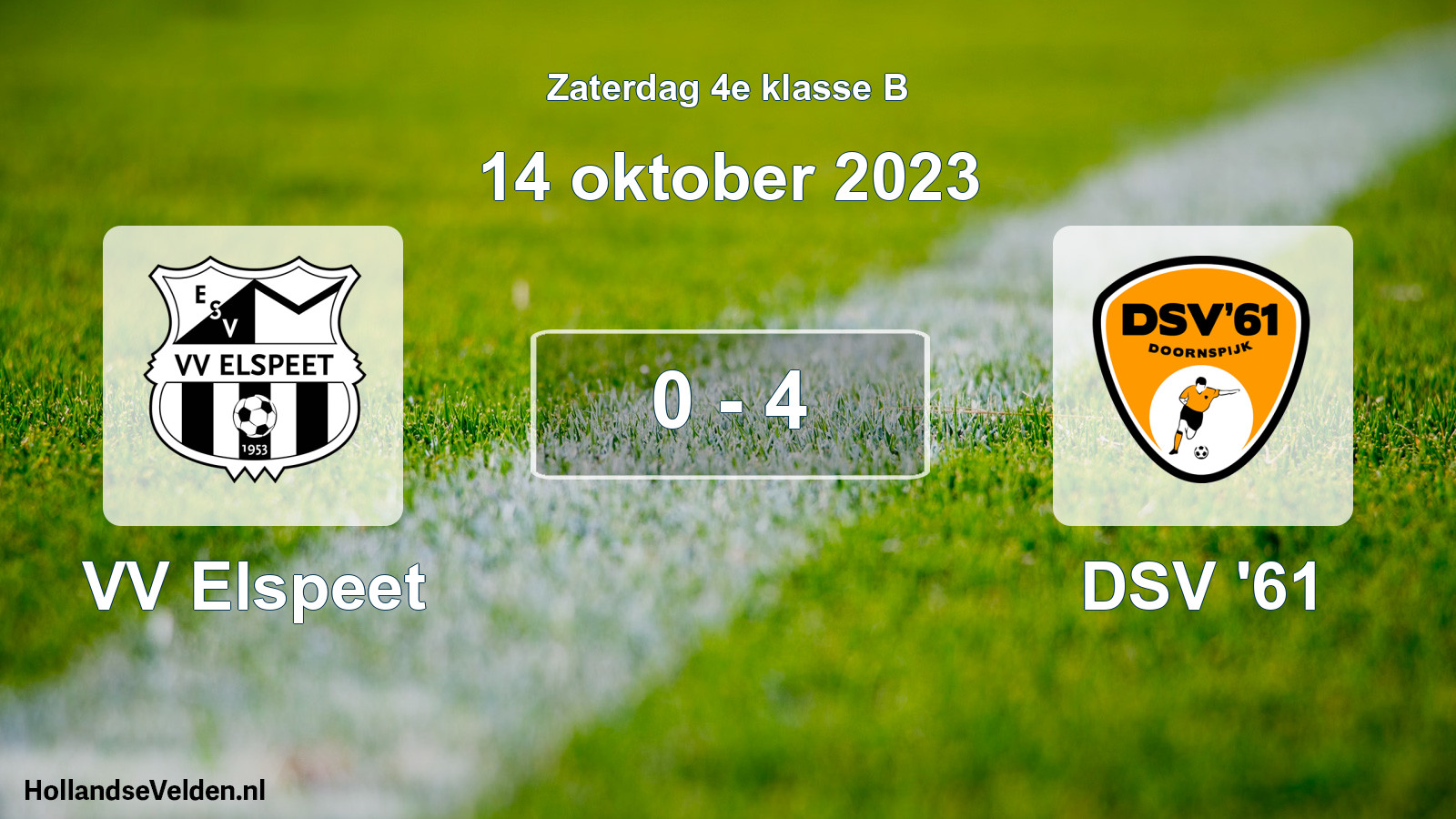 Total number of matches played: VV Elspeet - DSV '61 0 - 4 (14 October 2023)