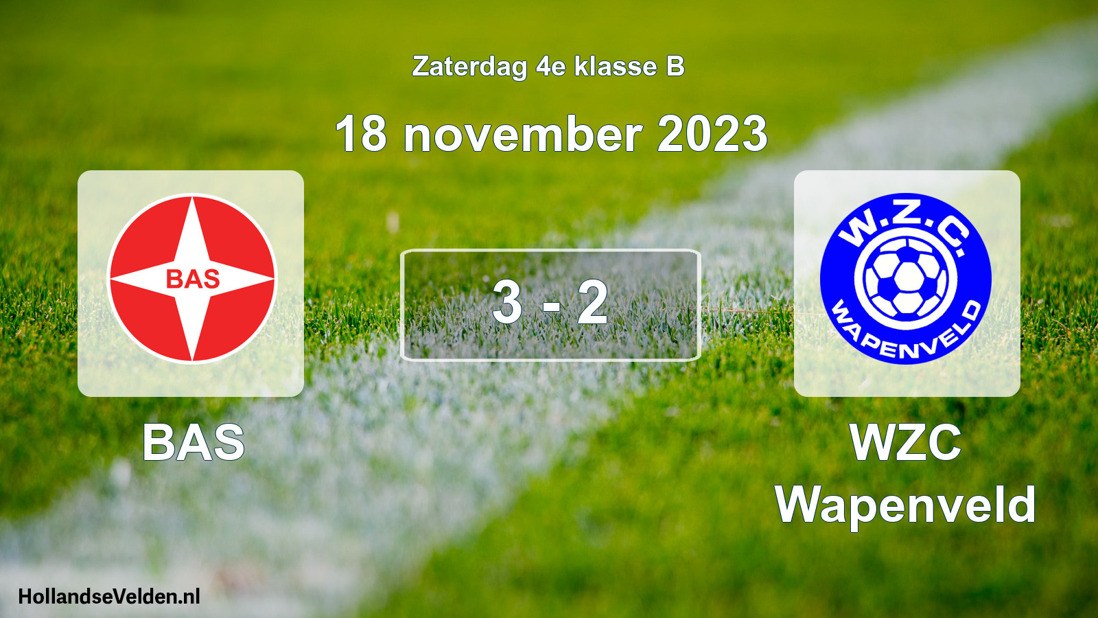 Total number of matches played: BAS - WZC Wapenveld 3 - 2 (18 November 2023)