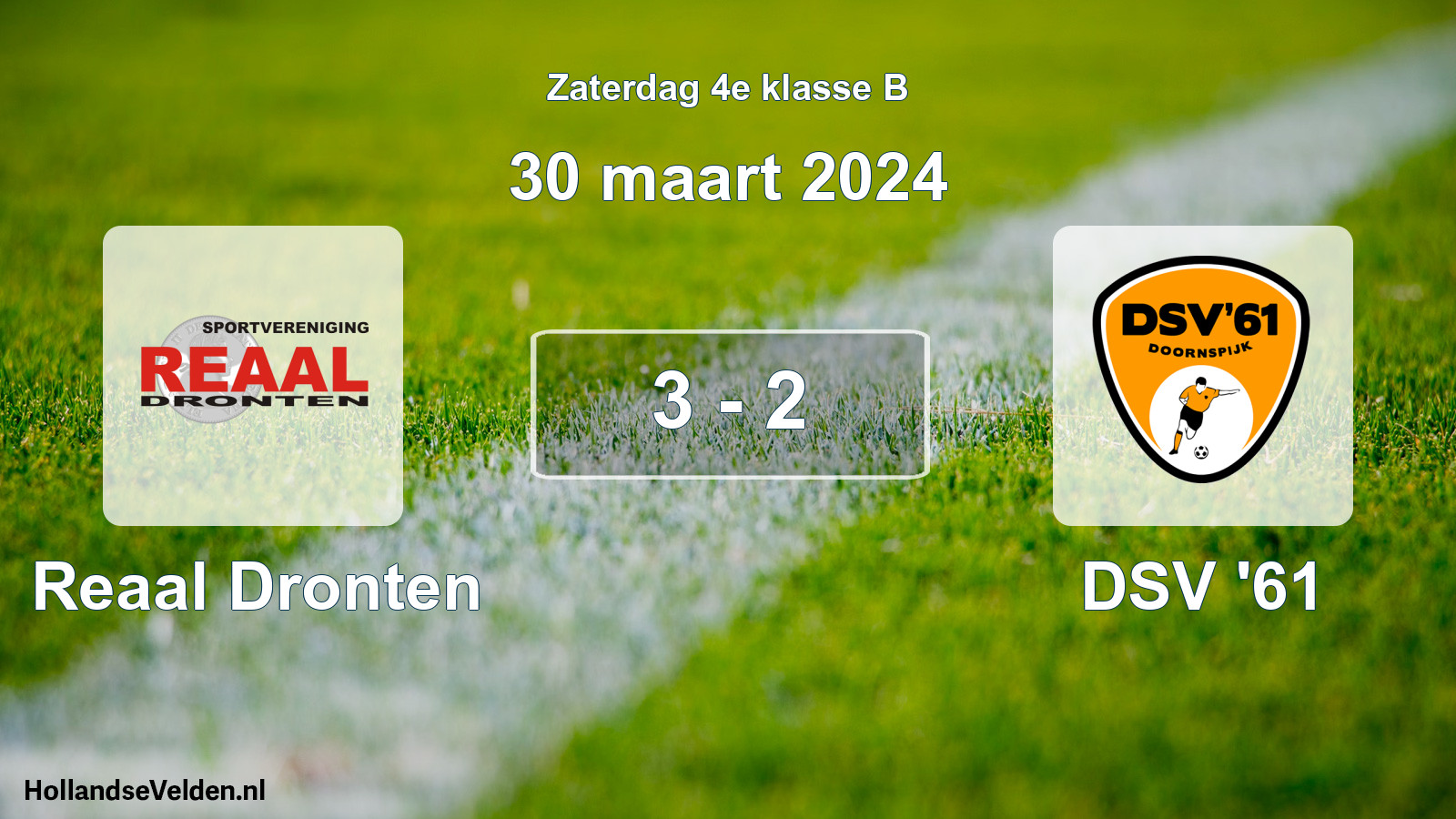 Total number of matches played: Reaal Dronten - DSV '61 3 - 2 (30 March 2024)