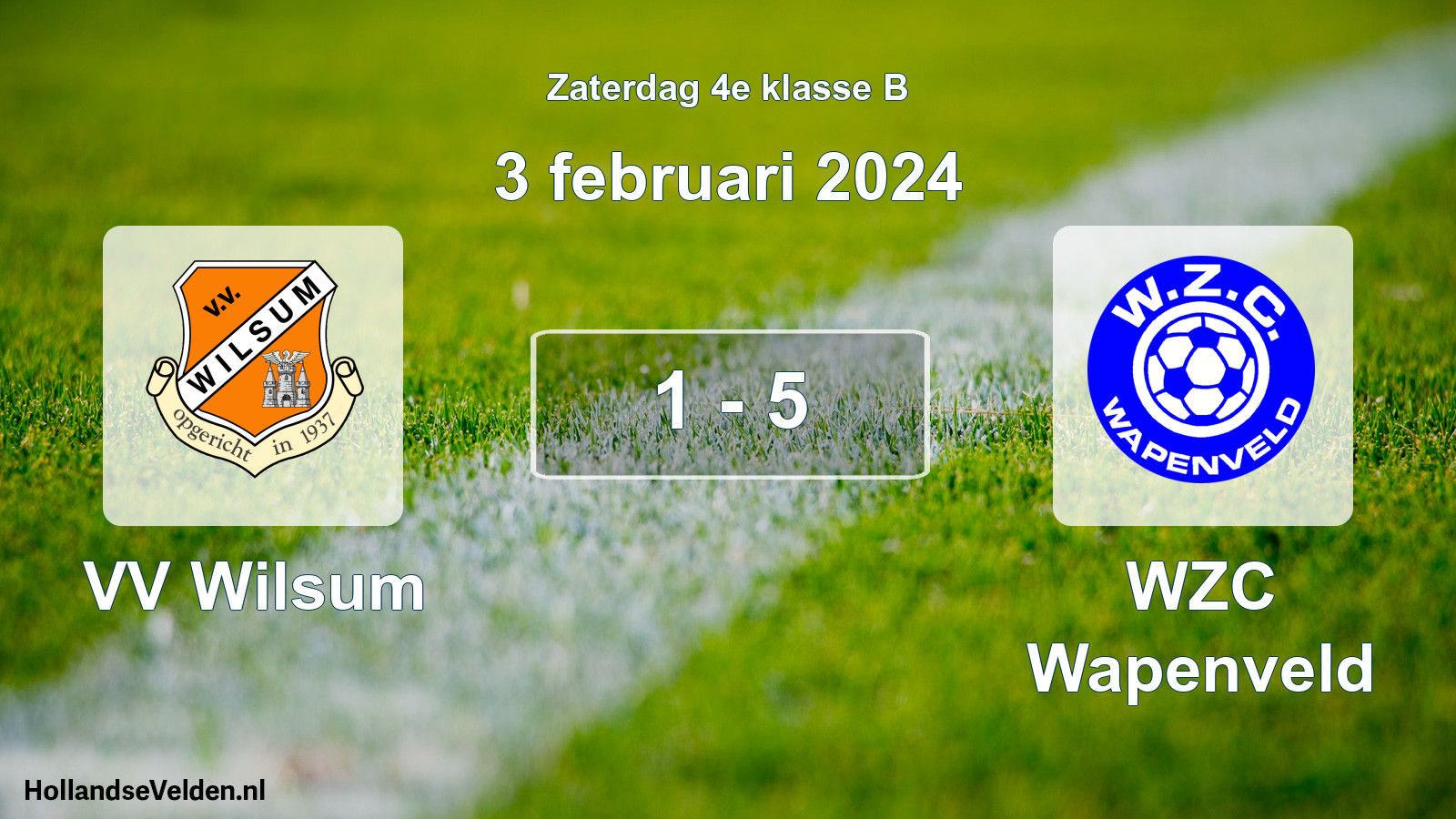 Total number of matches played: VV Wilsum - WZC Wapenveld 1 - 5 (3 February 2024)