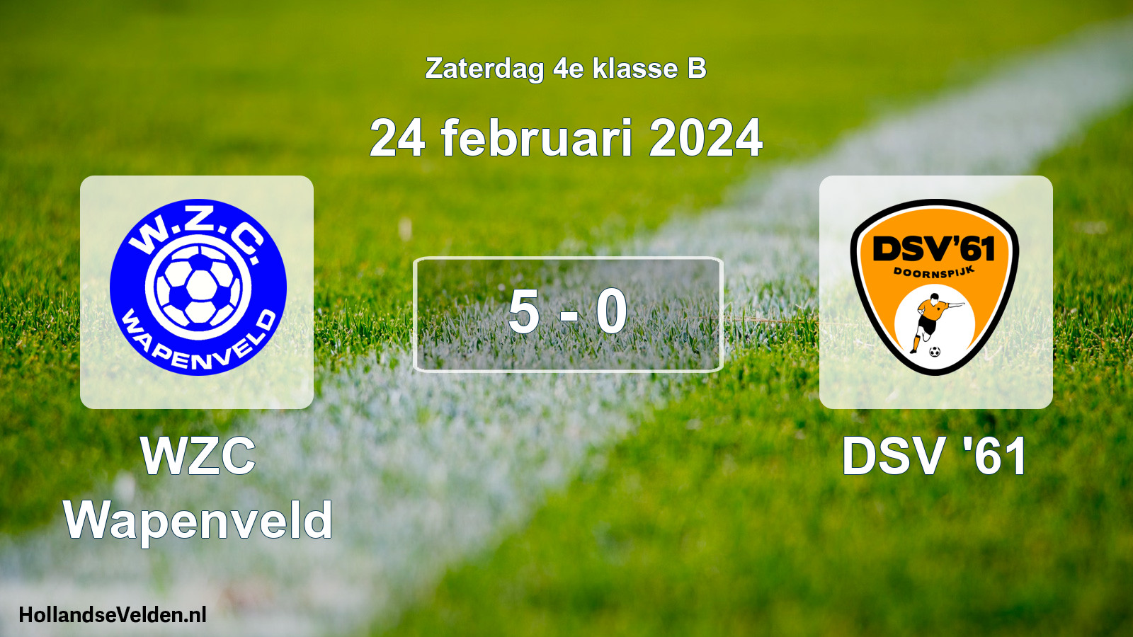 Total number of matches played: WZC Wapenveld - DSV '61 5 - 0 (24 February 2024)