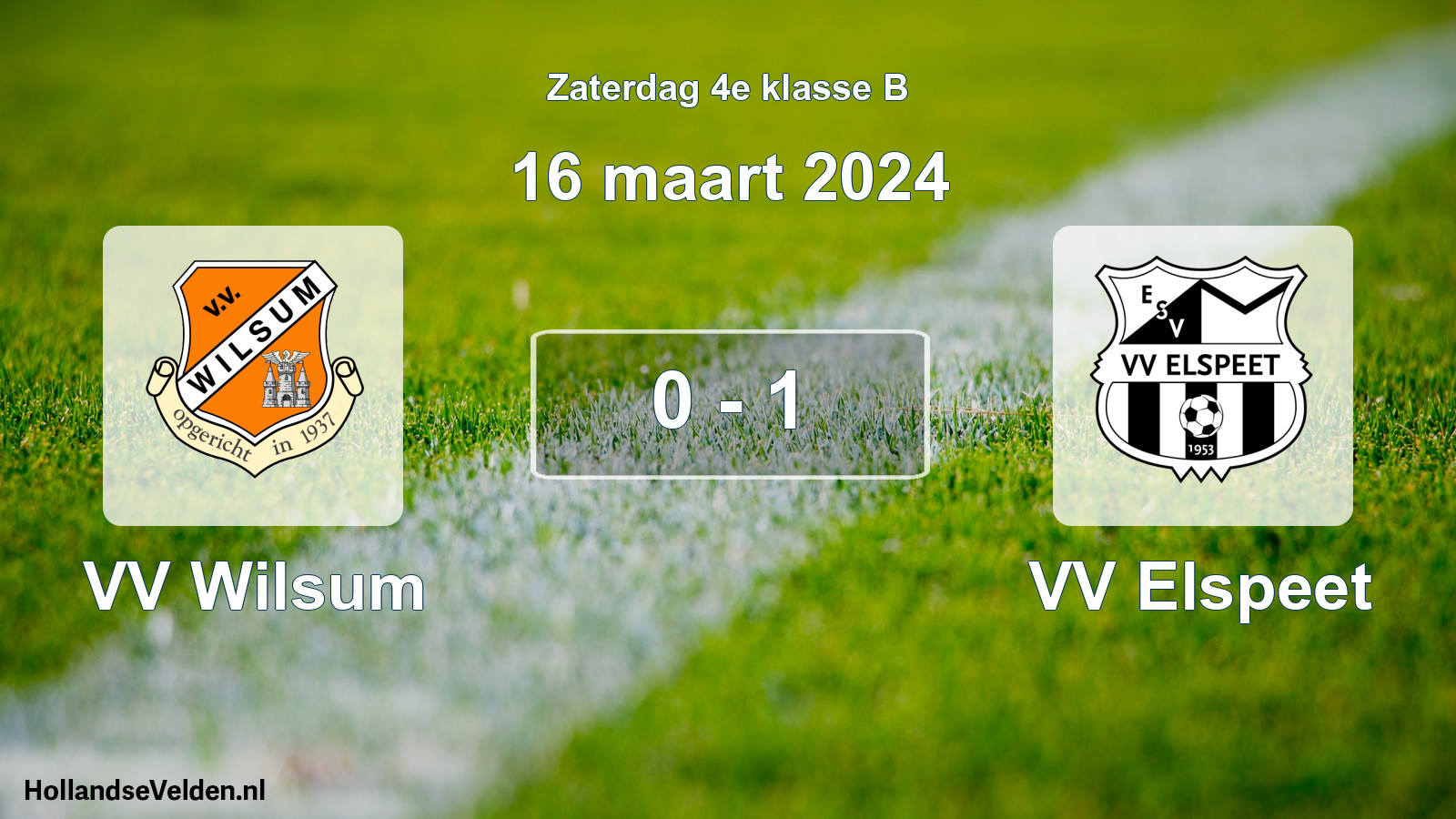 Total number of matches played: VV Wilsum - VV Elspeet 0 - 1 (16 March 2024)