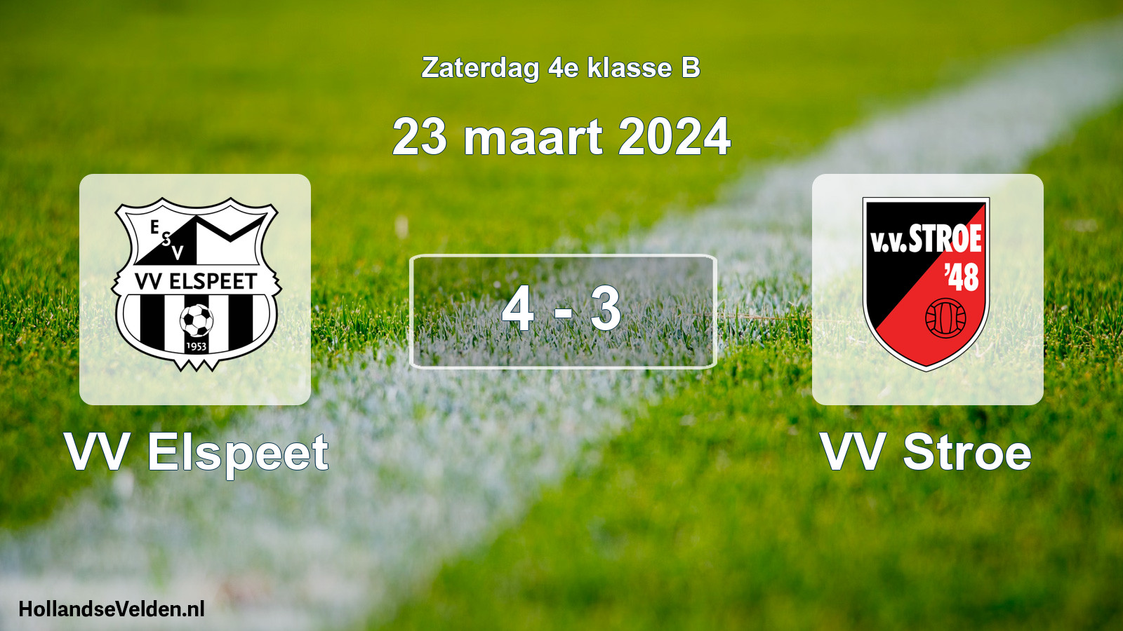 Total number of matches played: VV Elspeet - VV Stroe 4 - 3 (23 March 2024)