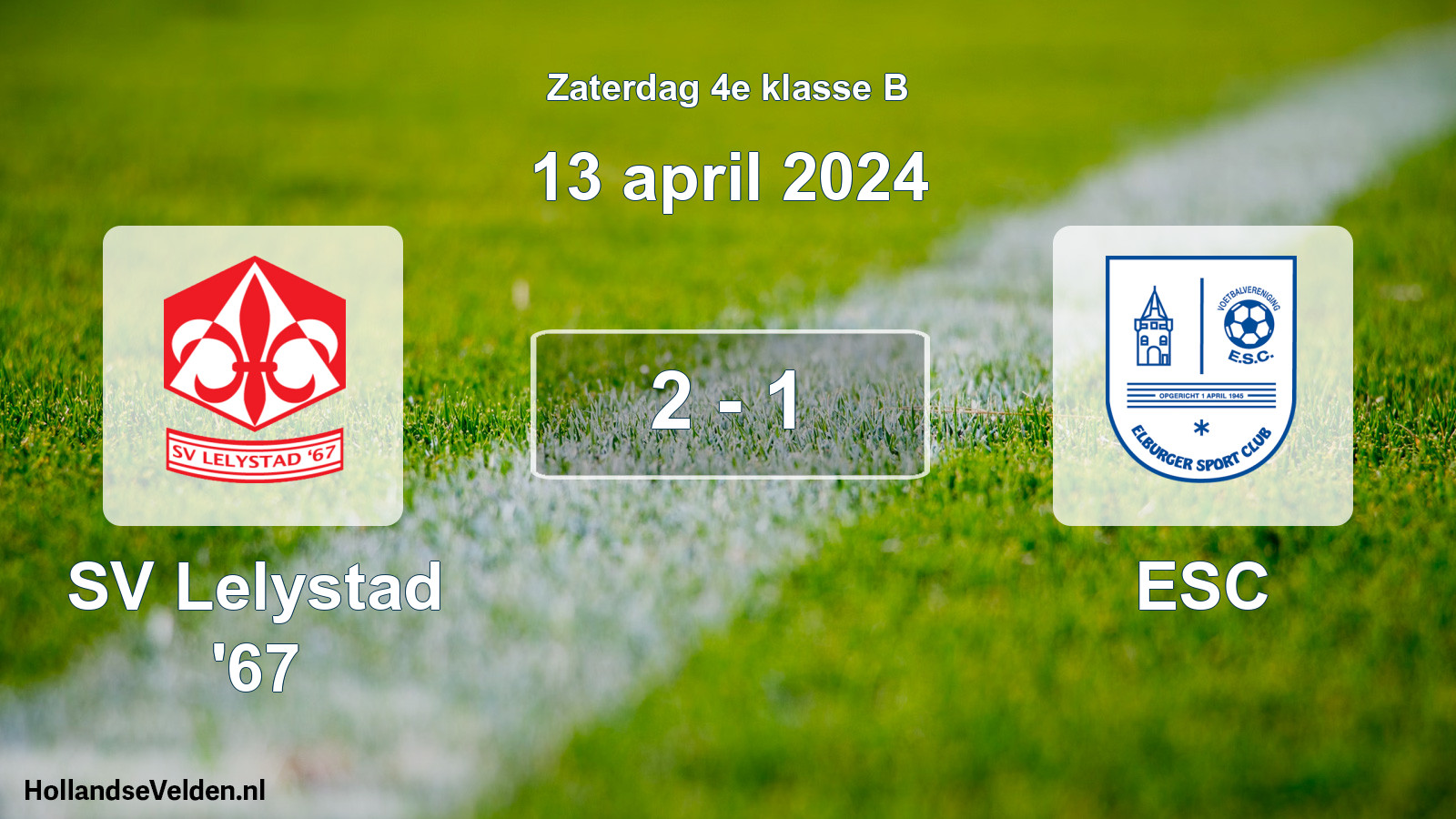 Total number of matches played: SV Lelystad '67 - ESC 2 - 1 (13 April 2024)