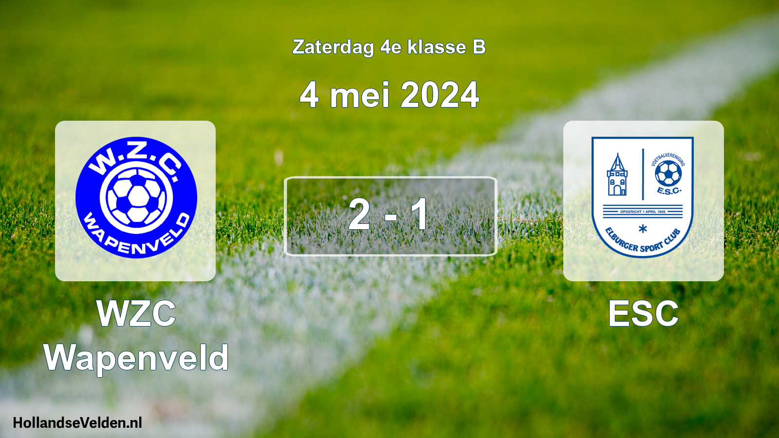 Total number of matches played: WZC Wapenveld - ESC 2 - 1 (4 May 2024)