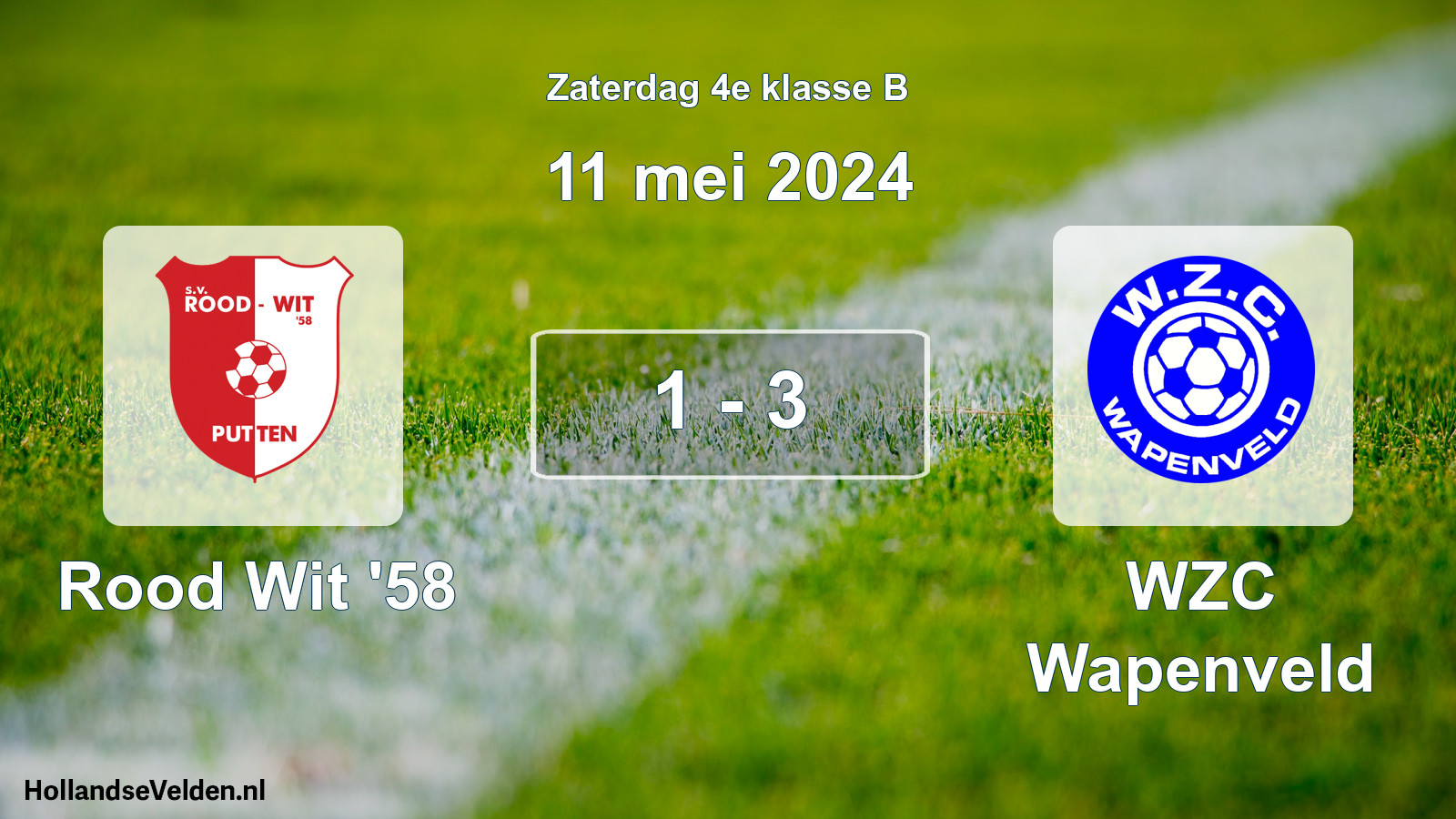 Total number of matches played: Rood Wit '58 - WZC Wapenveld 1 - 3 (11 May 2024)