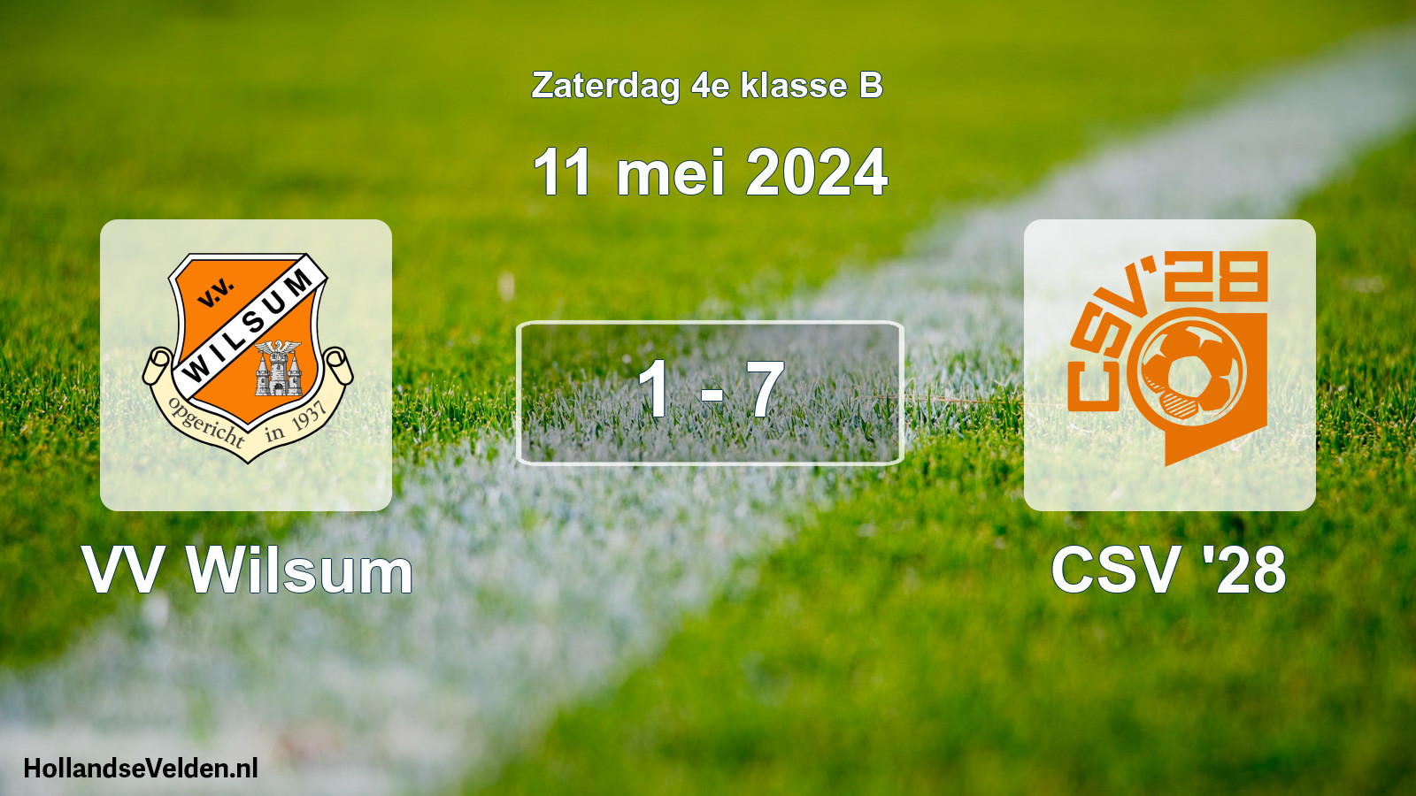 Total number of matches played: VV Wilsum - CSV '28 1 - 7 (11 May 2024)