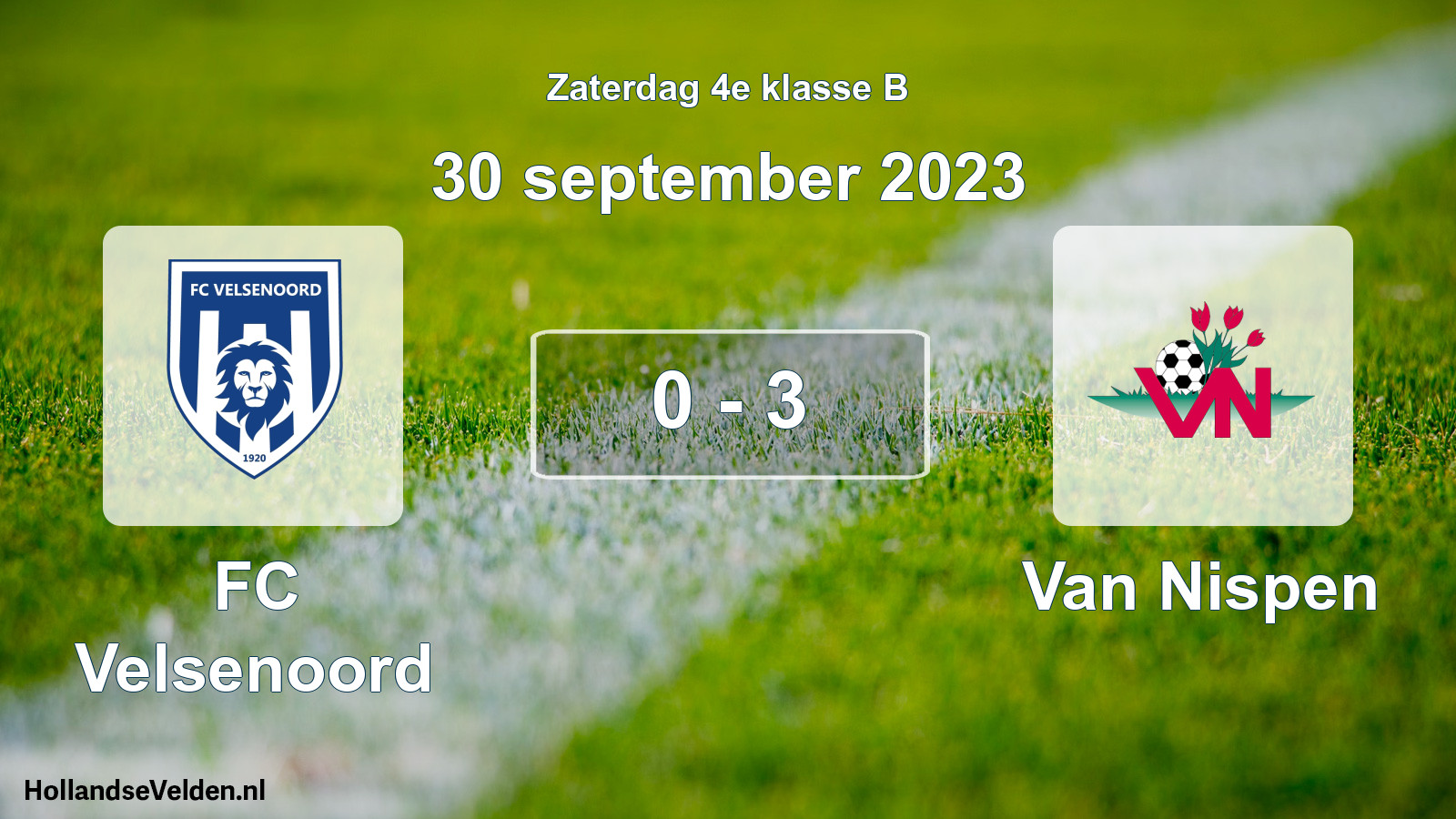 Total number of matches played: FC Velsenoord - Van Nispen 0 - 3 (30 September 2023)