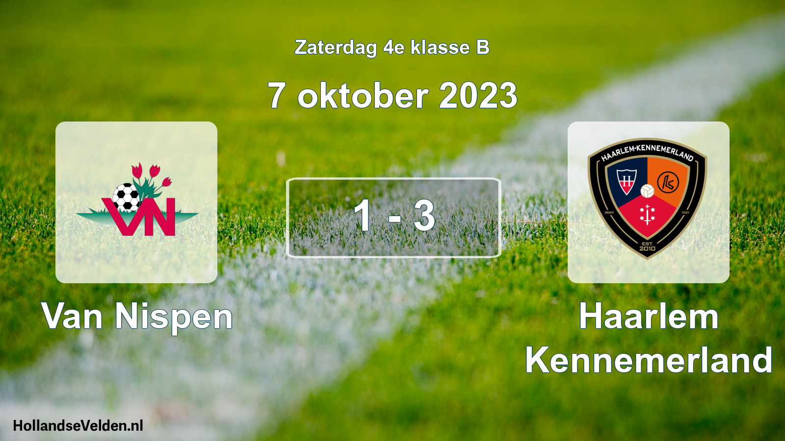 Total number of matches played: Van Nispen - Haarlem Kennemerland 1 - 3 (7 October 2023)