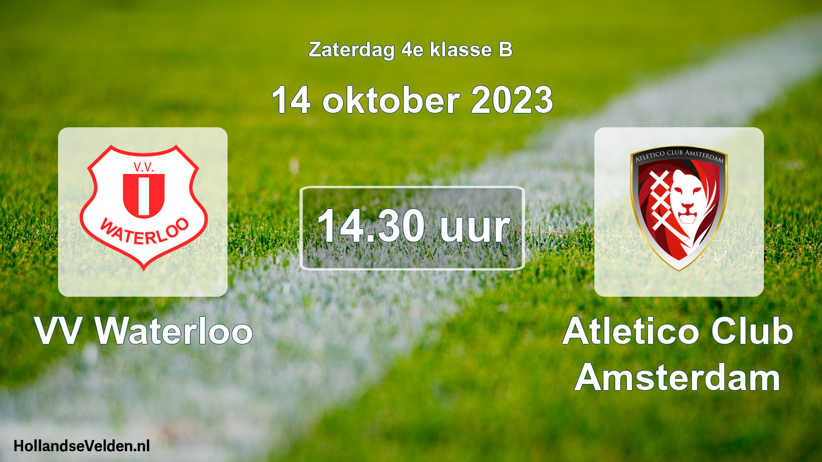 Geplande wedstrijd: VV Waterloo - Atletico Club Amsterdam (14 oktober 2023)