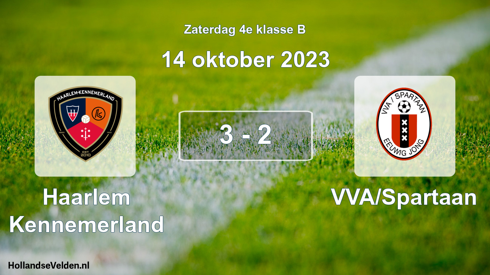 Total number of matches played: Haarlem Kennemerland - VVA/Spartaan 3 - 2 (14 October 2023)