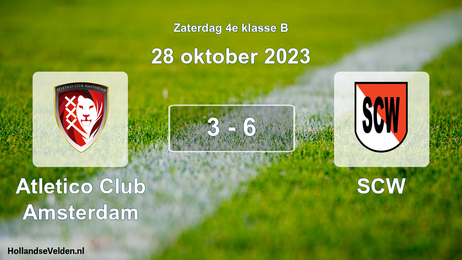 Total number of matches played: Atletico Club Amsterdam - SCW 3 - 6 (28 October 2023)