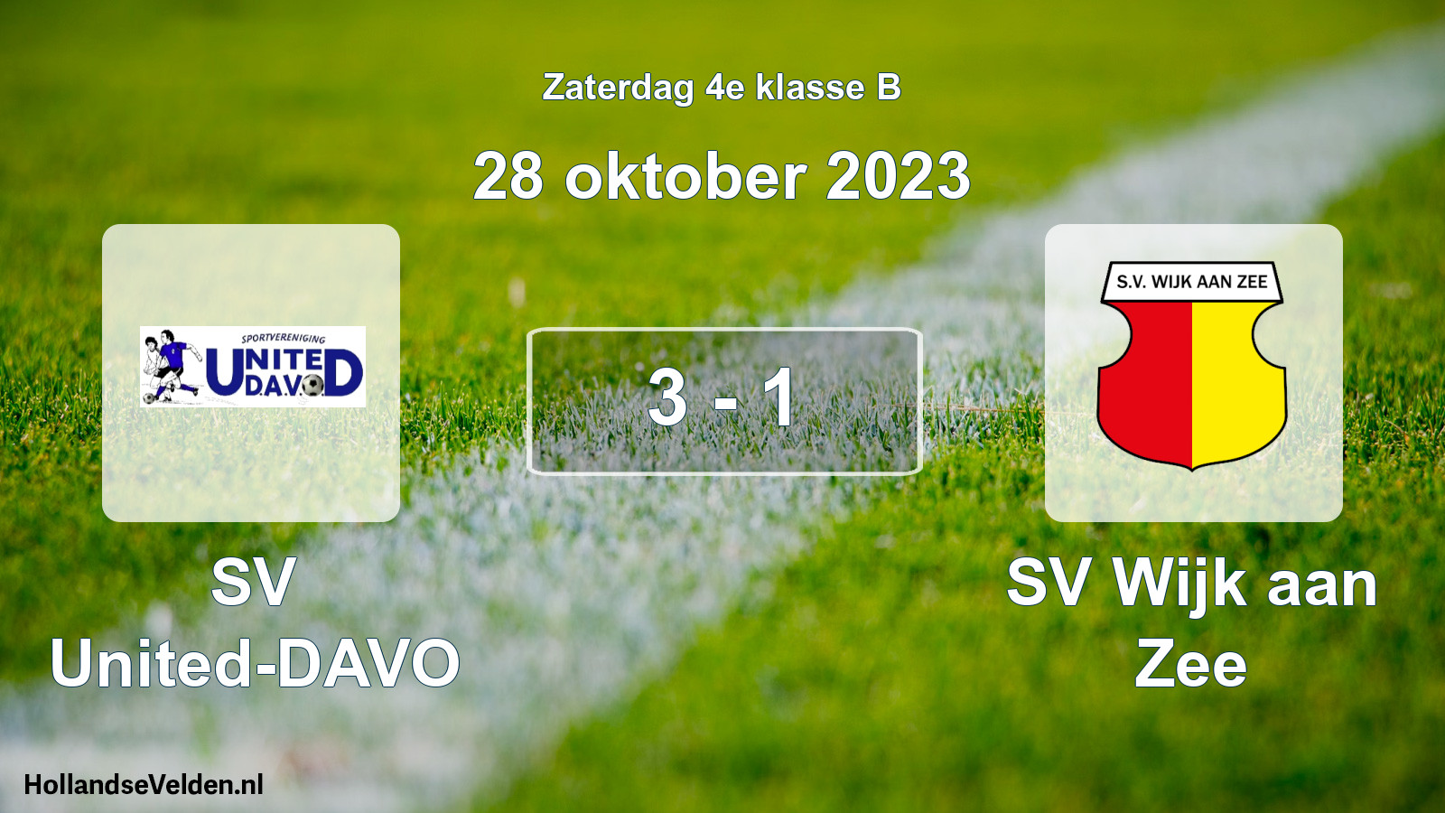 Total number of matches played: SV United-DAVO - SV Wijk aan Zee 3 - 1 (28 October 2023)