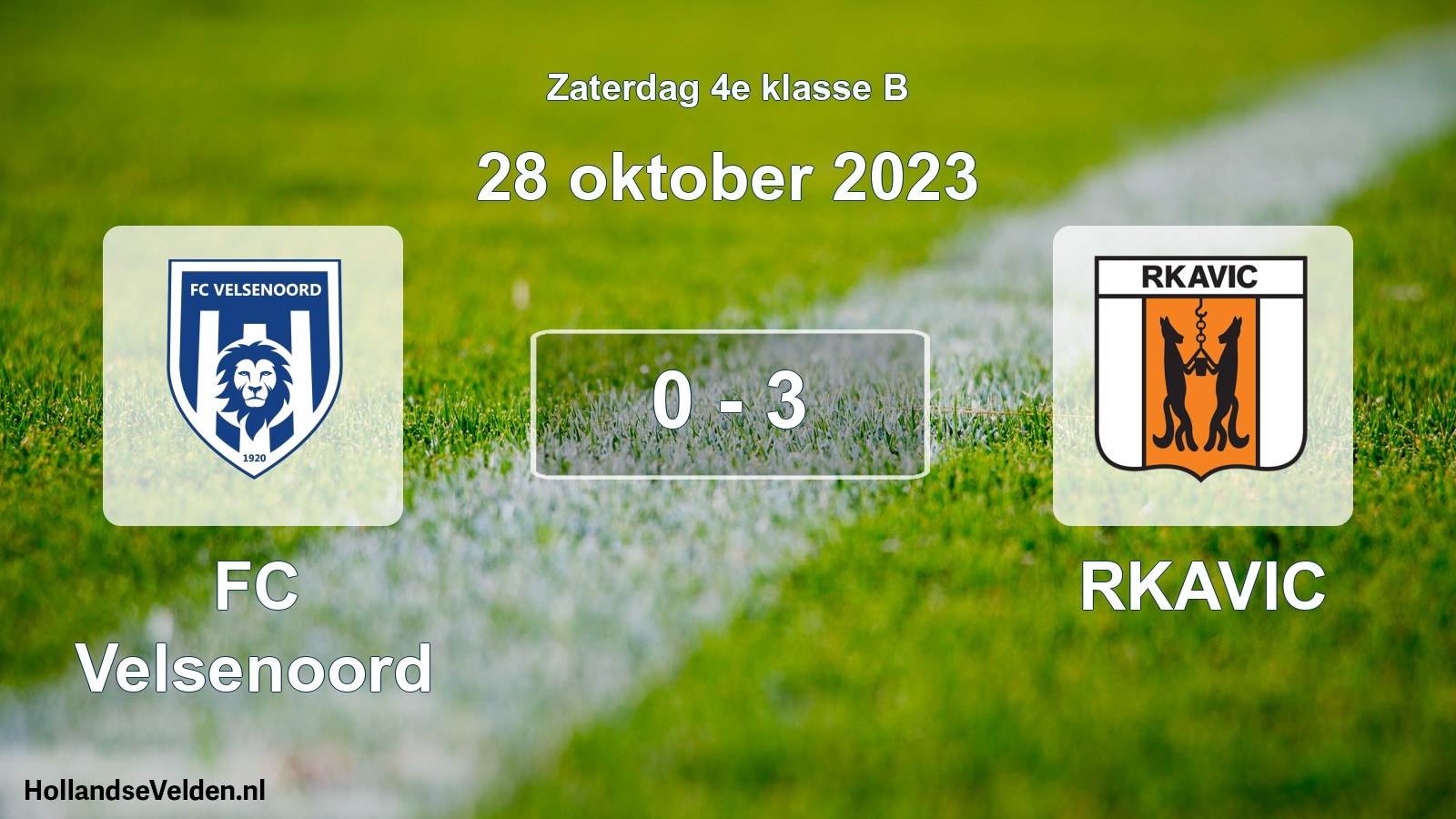 Total number of matches played: FC Velsenoord - RKAVIC 0 - 3 (28 October 2023)