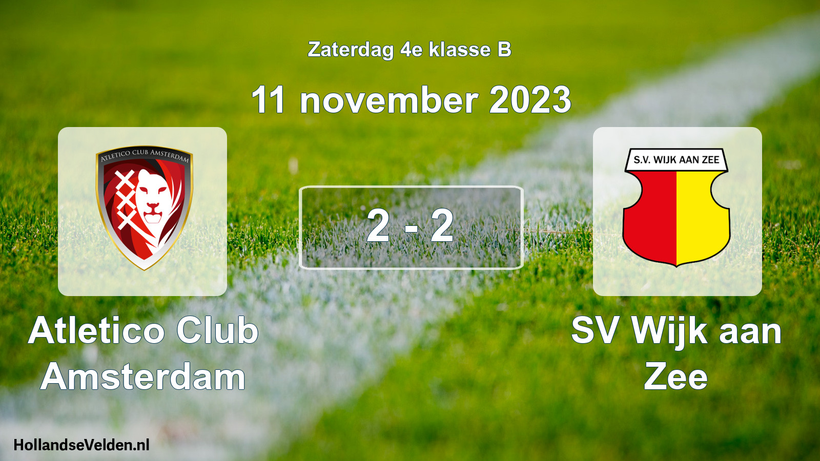 Total number of matches played: Atletico Club Amsterdam - SV Wijk aan Zee 2 - 2 (11 November 2023)