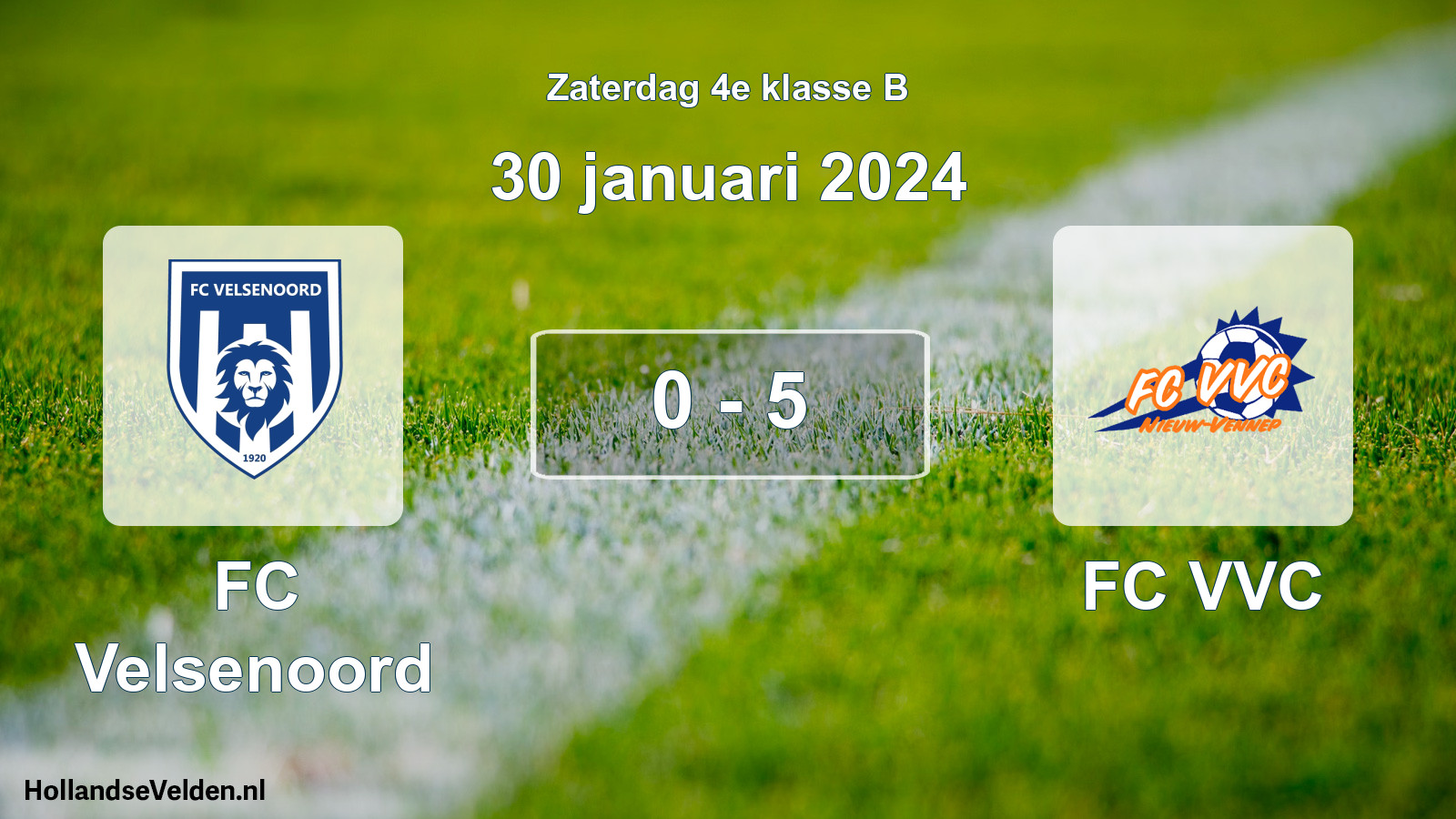 Total number of matches played: FC Velsenoord - FC VVC 0 - 5 (30 January 2024)