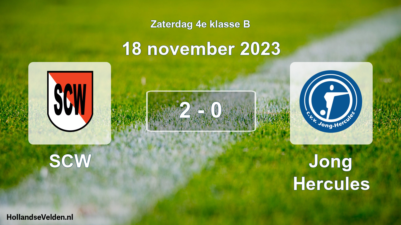 Total number of matches played: SCW - Jong Hercules 2 - 0 (18 November 2023)