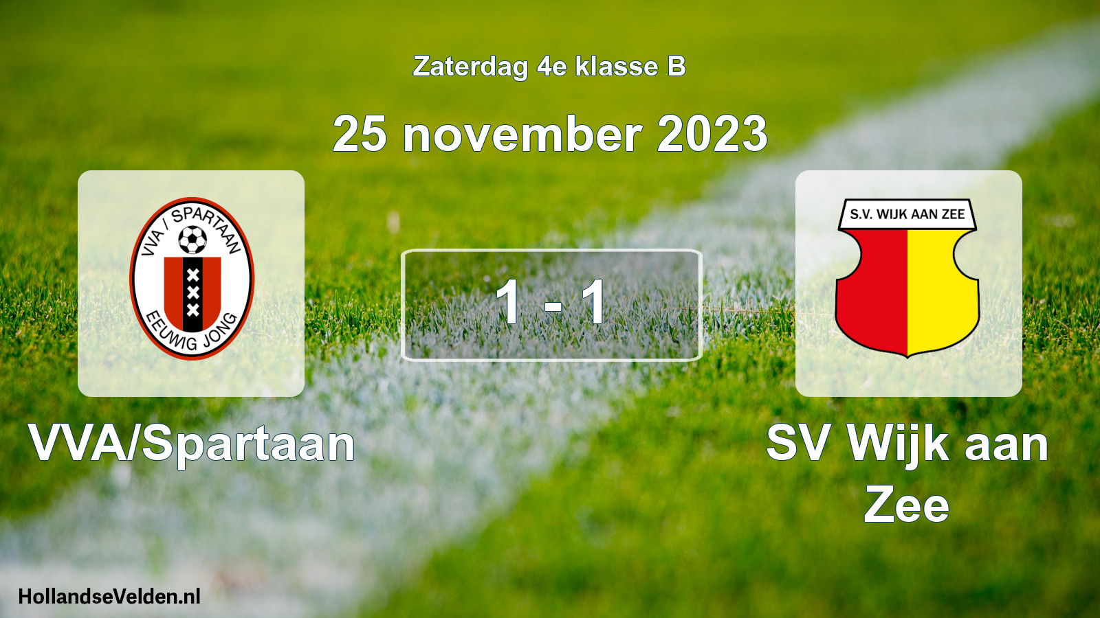 Total number of matches played: VVA/Spartaan - SV Wijk aan Zee 1 - 1 (25 November 2023)