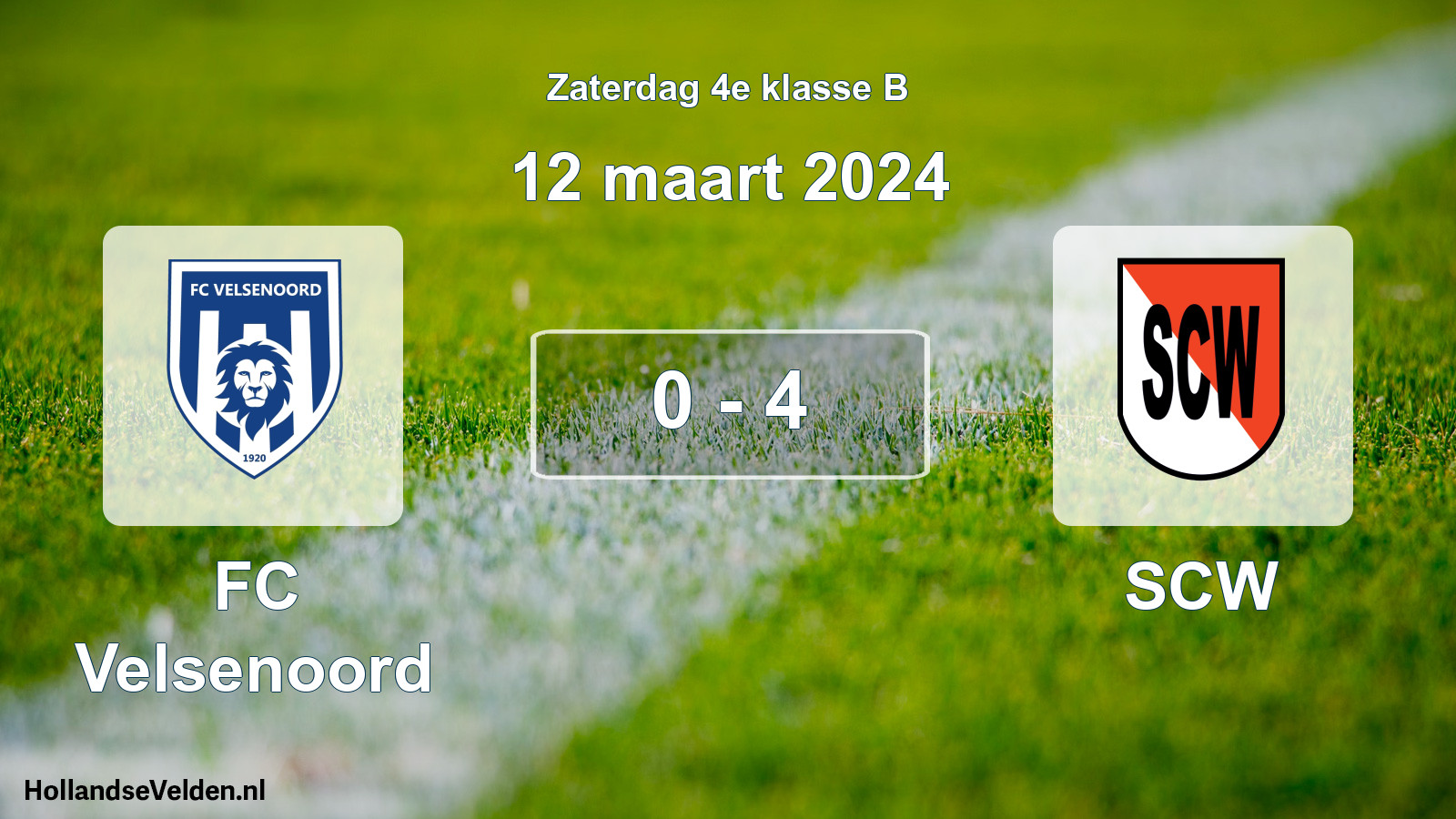 Total number of matches played: FC Velsenoord - SCW 0 - 4 (12 March 2024)